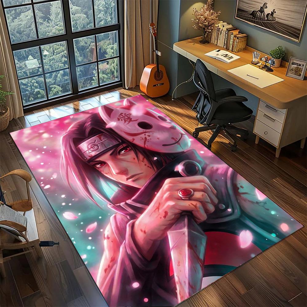 Itachi Uchiha Washable Gamer Room Floor Mat, Non Slip Large Area Rug Carpet Bedroom Home Decoration.-TING