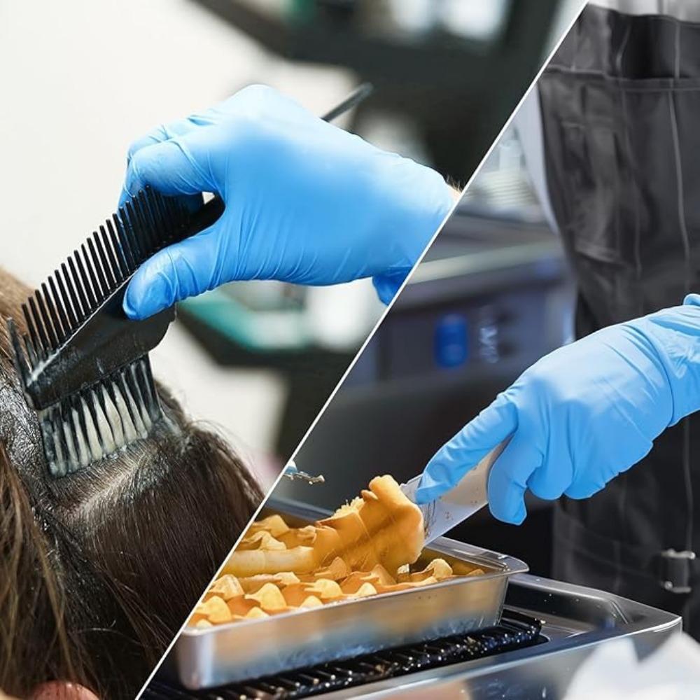 Nitrile Gloves HEAVY DUTY Nitrile Chemical Resistant Medical Cooking Cleaning Disposable Black Gloves