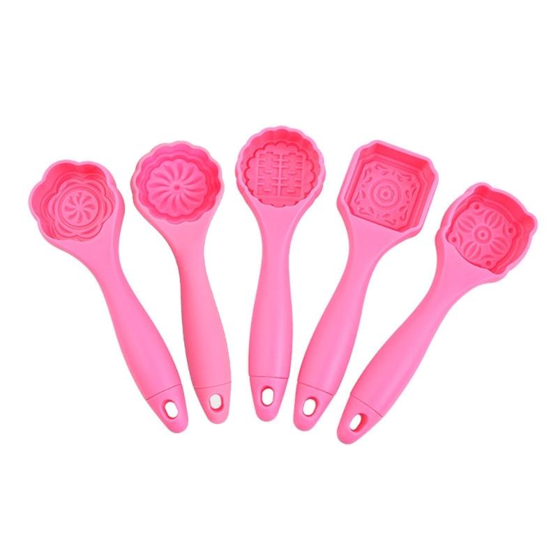 5 Pieces Mooncake Moulds Cookie Cutters Pie Pumpkin Pan Green Bean Stamps Bakery Supplies Kitchen DIY Baking Accessories