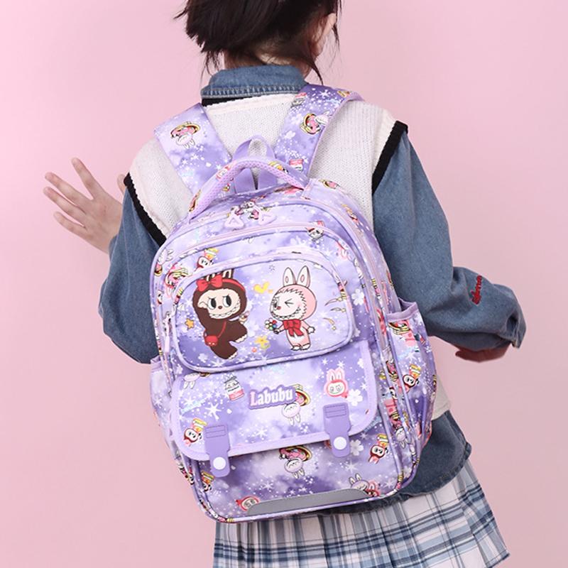 New Cute Children's Backpack Cartoon Printed LABUBU Children's Lightweight Waterproof and Wear-resistant Backpack CLE