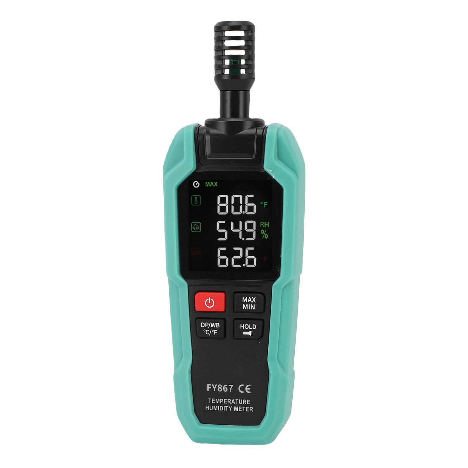 

Digital Temperature Humidity Meter Ambient Dew Point Wet Bulb Temperature Relative Humidity Handheld Thermo Hygrometer