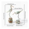 2 Pieces Bird Figurine Tabletop Sculpture with Pedestal Sculptural Statue for Shelf, Cabinet,