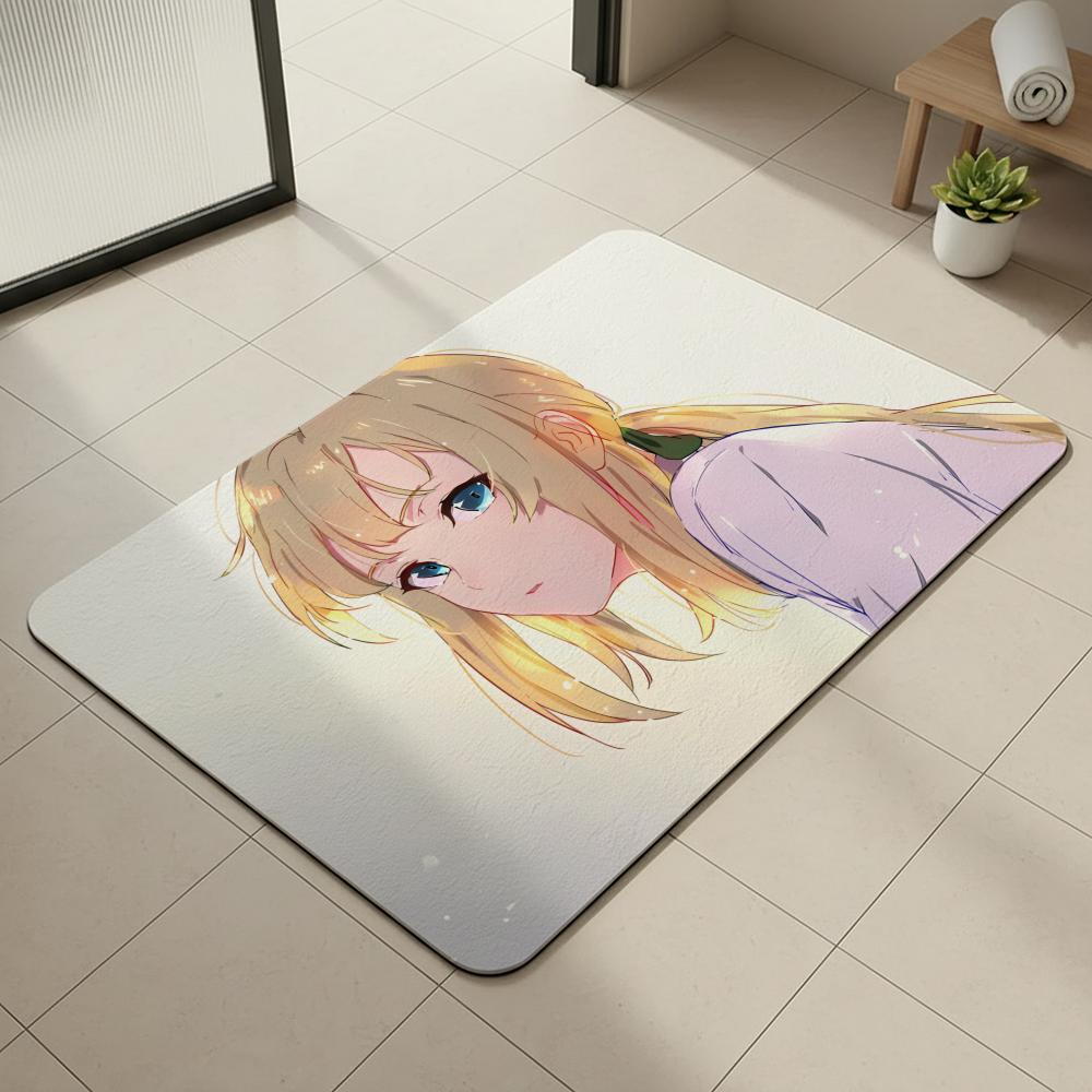 Anime V-Violet E-Evergarden Floor Mat Diatomite Bath Mat, Quick Dry, Absorbent, Multi-Scene Mat