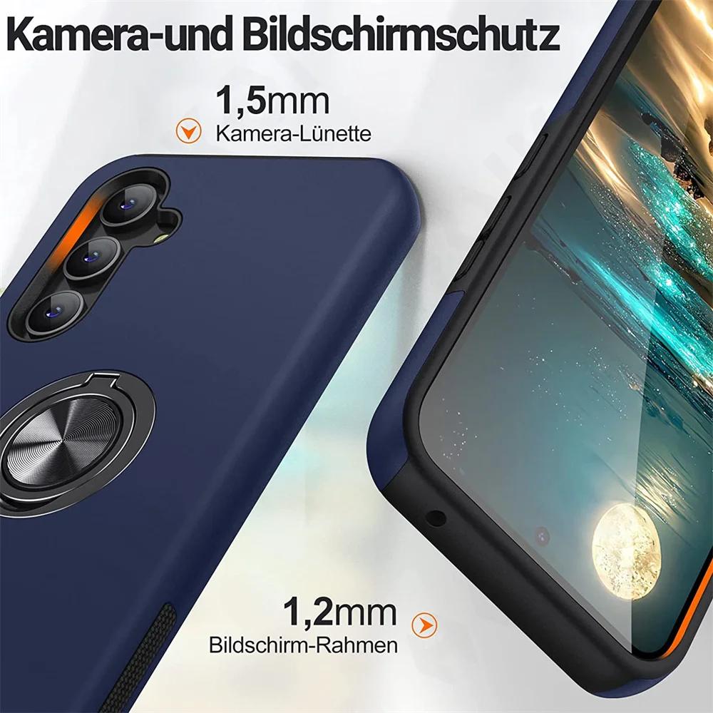 Чехол для Samsung Galaxy S24 S23 S22 S21 Ultra Plus A54 A34 A14 Degree Armor Bumper Противоударное металлическое кольцо Жесткий силиконовый чехол из поликарбоната