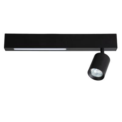 Modern Ceiling Reflector for Living Room Black Bar Variable LED Color 5W + 1Xgu10 Magnet Milagro