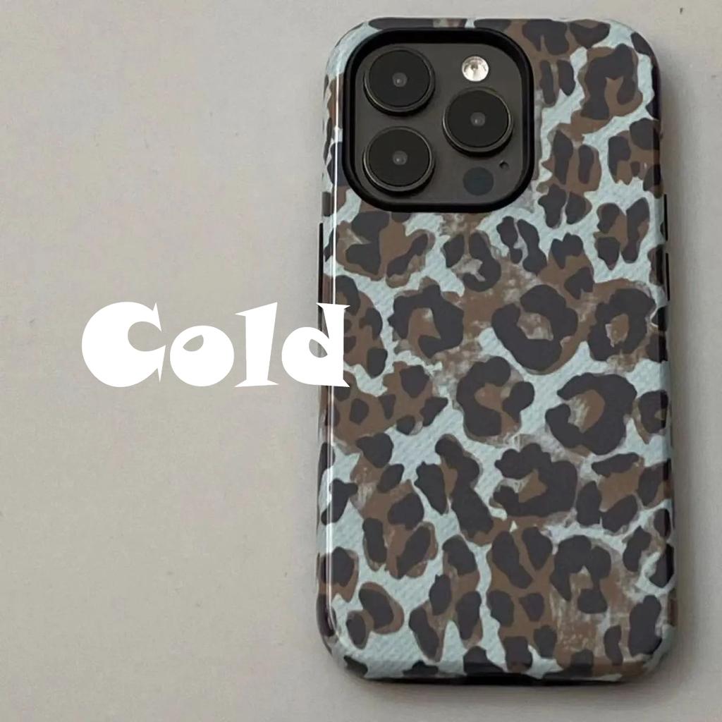 Custodia per Telefono con Stampa Leopardo per Apple iPhone 16 ProMax - Guscio Rigido a Doppio Strato Antiurto Elegante Copertura Completa per iPhone 16/15/14/13/12/11/Pro/Plus