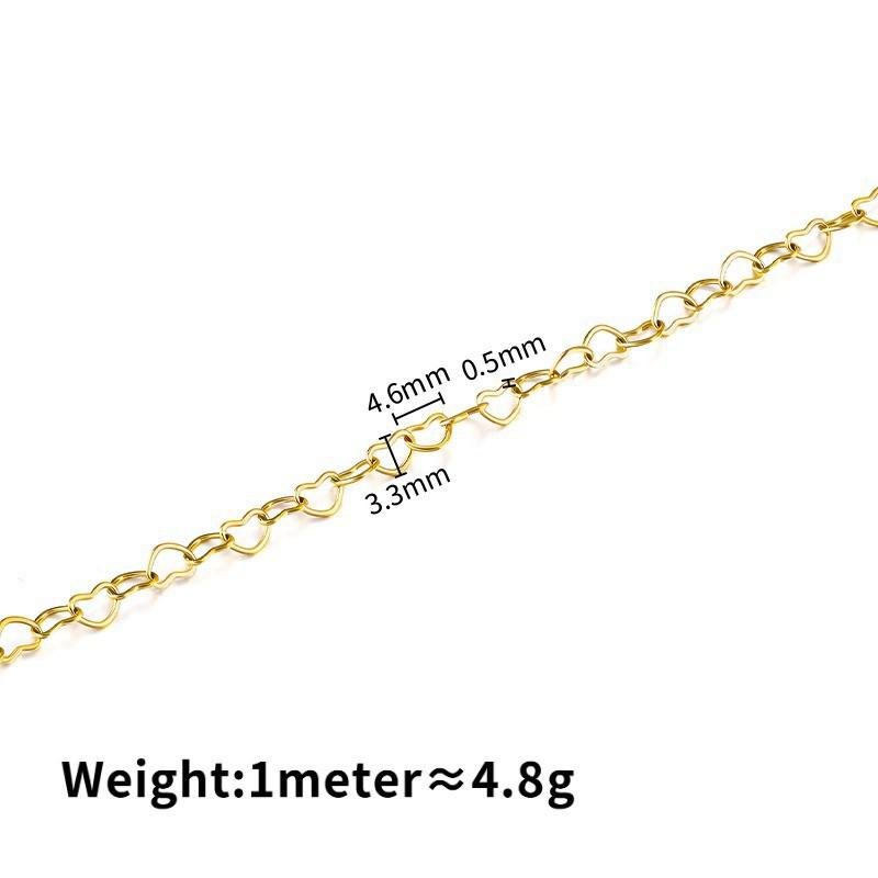 Gold Plated Stainless Steel Heart Chain Bracelet/Necklace Jewelry Accessory