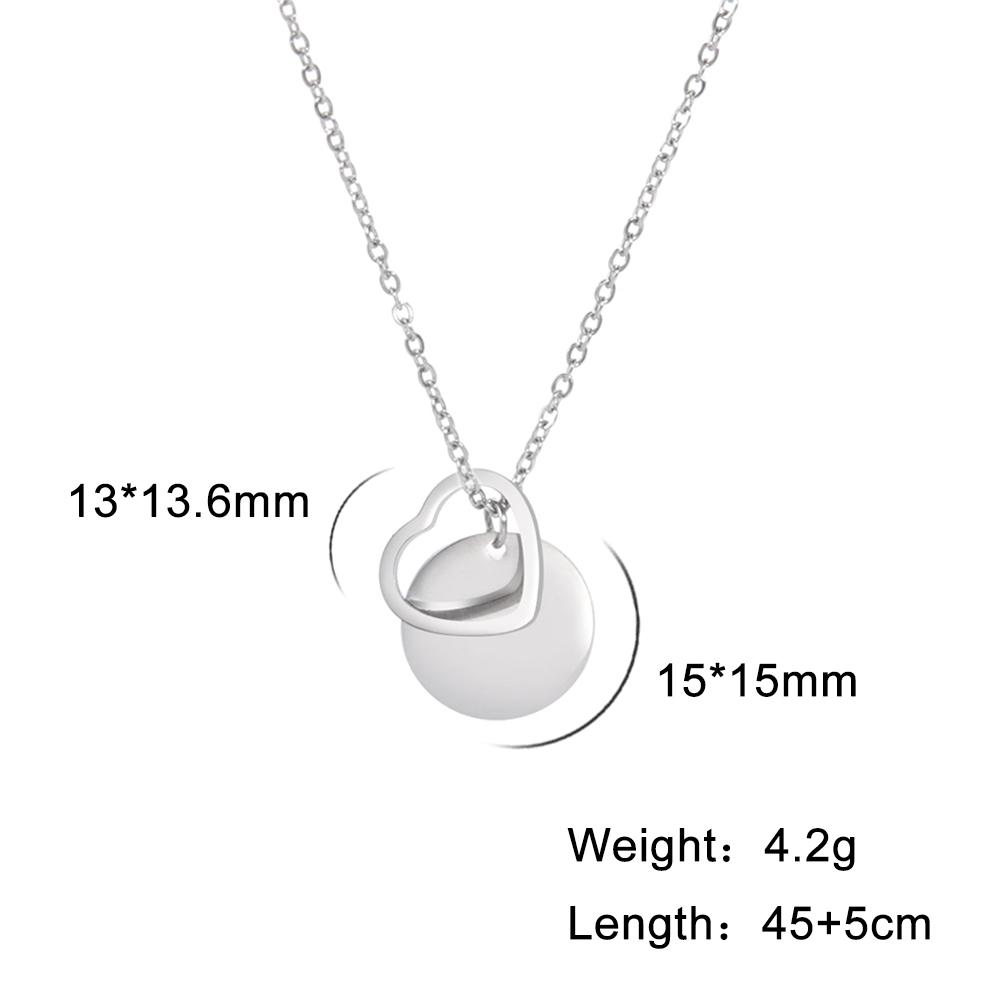 Geometric Round Heart Choker Necklace for Women Stainless Steel Minimalist Simple Clavicle Neck Chain Jewelry