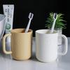 Large Capacity Plastic Toothbrush Holder Cup With Handle Modern Bathroom Mouthwash Cup For Home Hotel Travel Dormitory