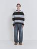 Pokeopeiseu Block Round Neck Kint Blue/Brown