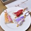 Handmade Song Brocade Qipao Bag Charm & Tassel Pendant Lanyard - Intangible Cultural Heritage