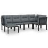 VidaXL Salon de Jardin 6 pcs, Ensemble de Meubles de Terrasse, Mobilier d'Extérieur, Chaise de Patio, Moderne, Noir et Gris 3187758