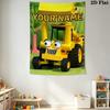 Custom Name Bob the Builder Wall Tapestry Aesthetic Wall Hanging Printed Fabric Blanket Decorative Tapestries for Bedroom Living Room Home Decor