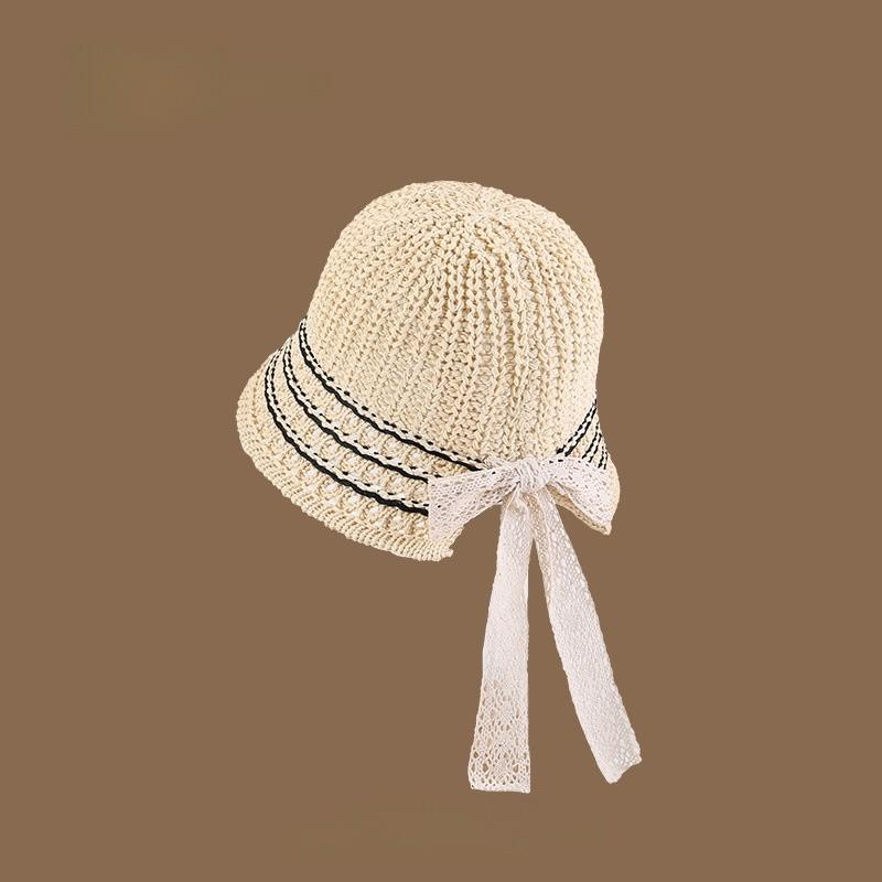 Summer Breathable Straw Hat With Wide Brim And Mesh Design For Beach And Sun Protection