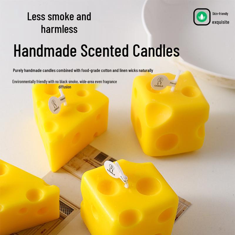 Handmade Scented Cheese Candle – Aromatherapy Home Decor and Birthday Ornament Gift