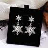 Exquisite Romantic Zircon Snowflake Tassel Dangle Earrings for Women Christmas Sweet Fashion Crystal Stud Earrings Jewelry Gifts