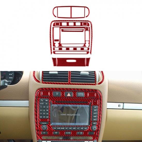 14Pcs Carbon Fiber Central Console Cover Trim For Porsche Cayenne 2003-2010 LHD