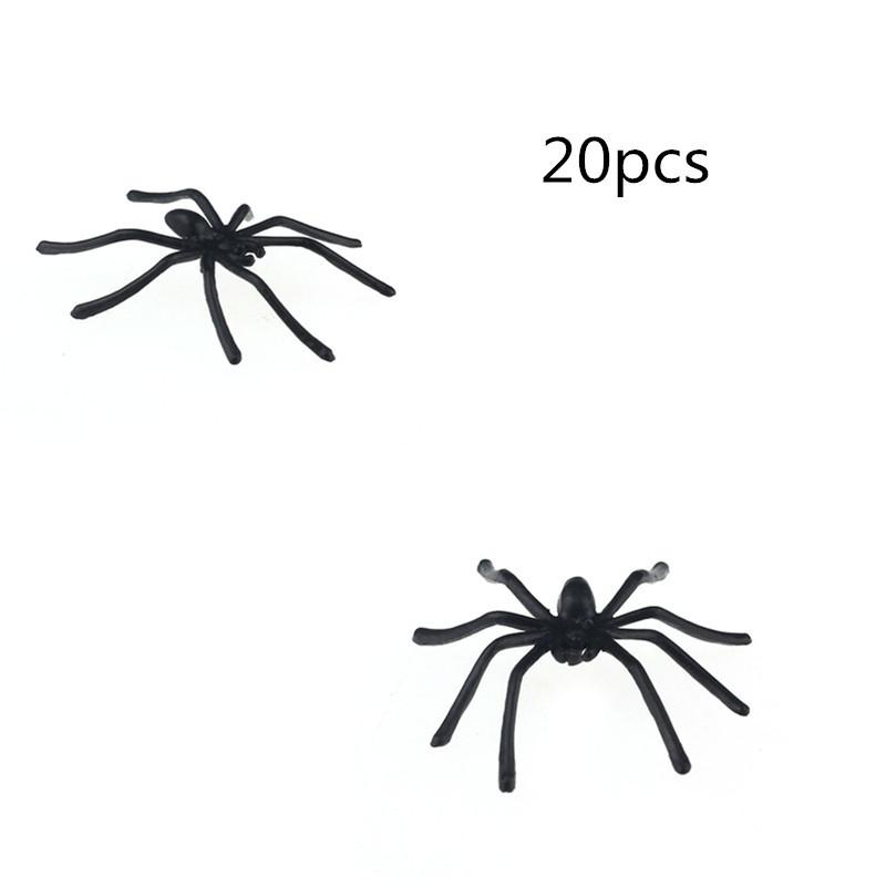 20 PC Halloween Plastic Black Joking Toys Decoration Realistic