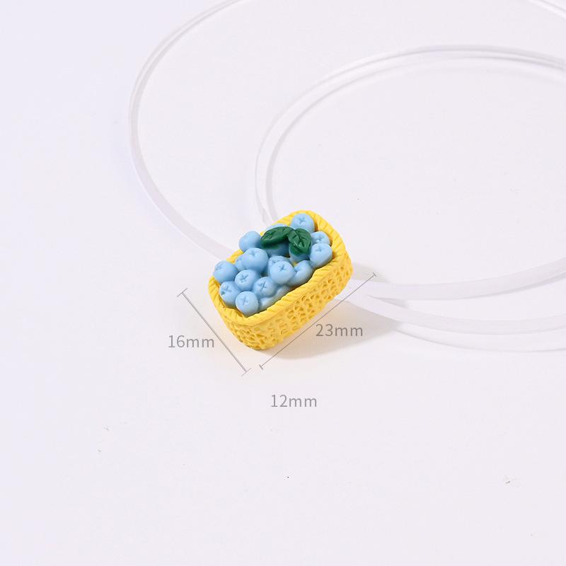 Yiwu Wintop Kawaii Style 3d Simulation Mixture Fruit Basket Design Flat Back Resin Cabochons for Diy Kit