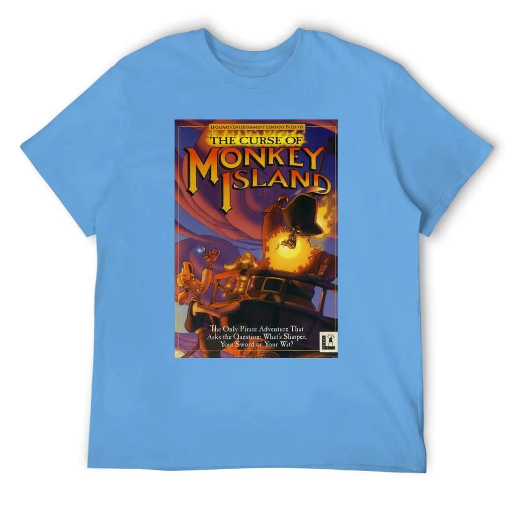 THE CURSE OF MONKEY ISLAND T-shirt Crewneck Sport  Funny Geek Tees Creative Leisure USA Size