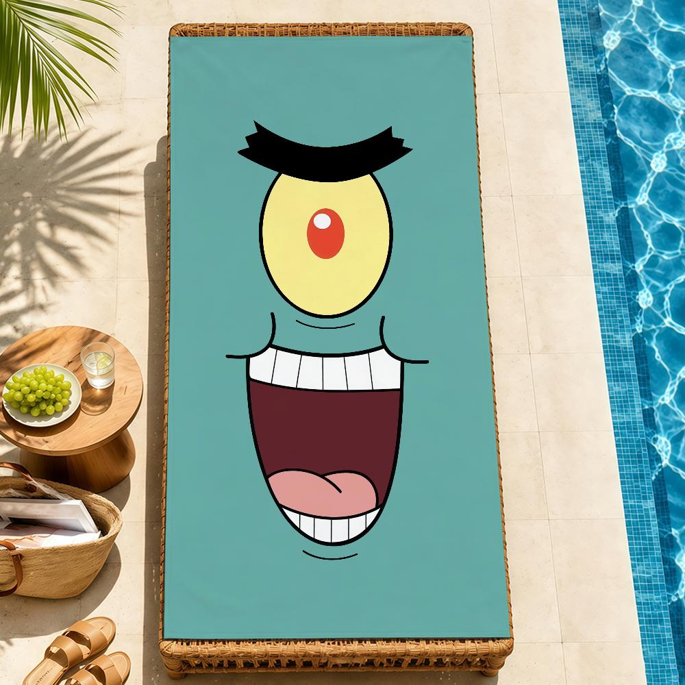 Beach Towels cute b-b-BobS-s Soft fun Quick Dry Pool cartoon s-S-S-SpongeS-eS bathing Towel Travel Gym Spa Camp sport face Gift