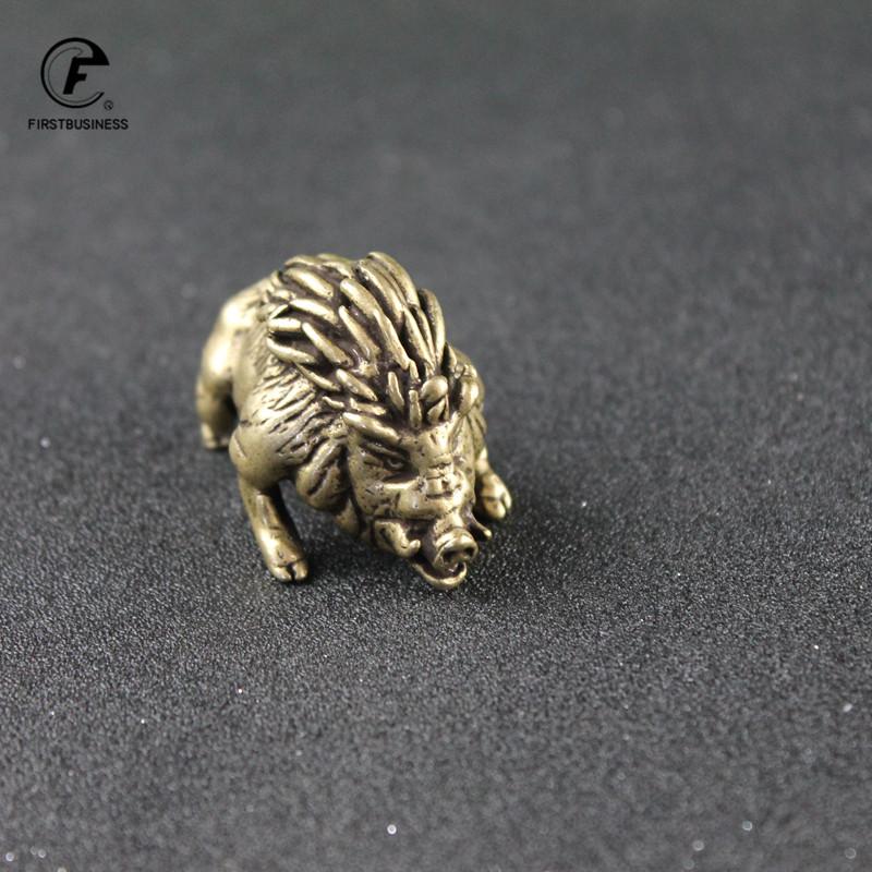 Vintage Copper Small Wild Boar Figurines Retro Brass Animal Crafts Ornaments Tea Pet Desk Decoration Home Decor Accessories Gift