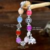 GemChic Women's Ethnic Colored Agate Crystal Elephant Pendant Alloy Flower Beads Bracelet Classical Retro Birthday Christmas Jewelry Gift