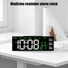 Modern LED Digital Alarm Clock With Pill Reminder And Brightness Adjustment Temperature Display For Home Office Decors