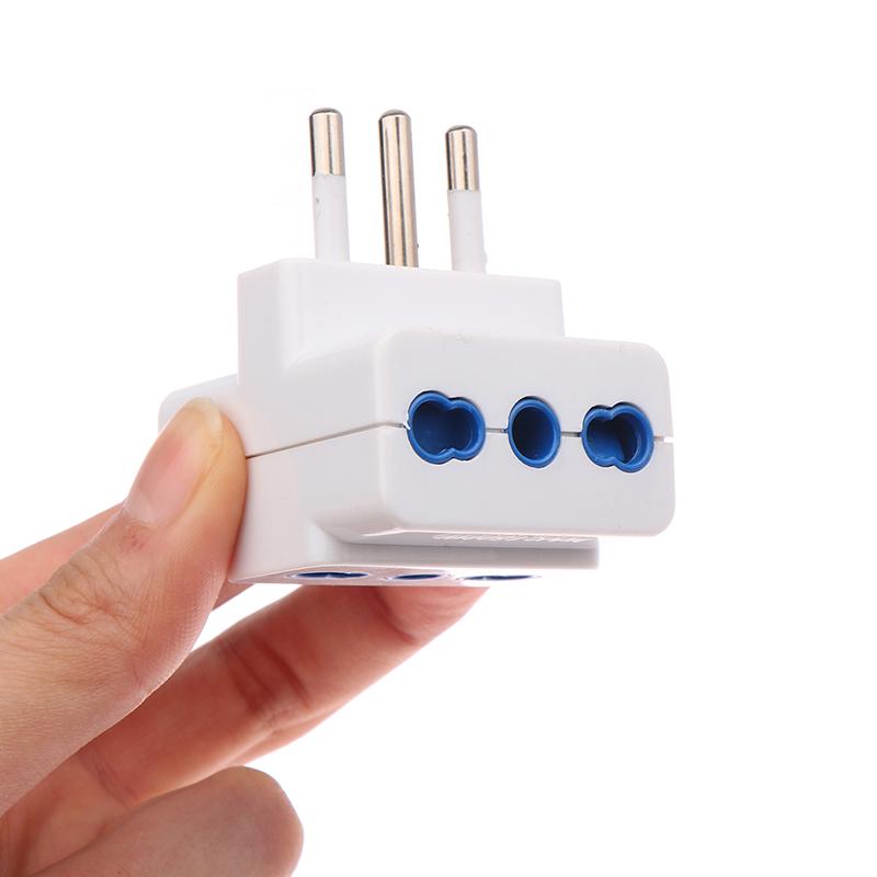 1 Piece 3 Ways Socket Italy Travel Plug Adapter Multi Port Outlet Italian Standard 10A 250V Home Appliances