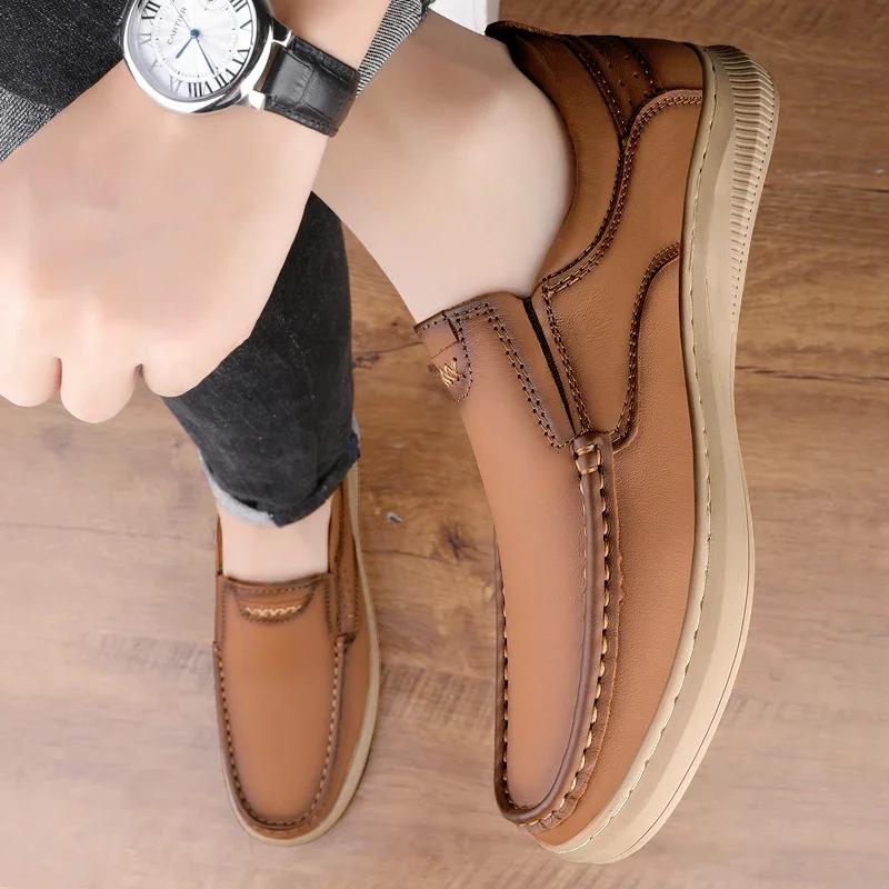 Luxury Designer Brand Shoes for Men  Cheap Shoes With Free Shipping Men's Natural Leather Sneakers Man Trend  Loafers