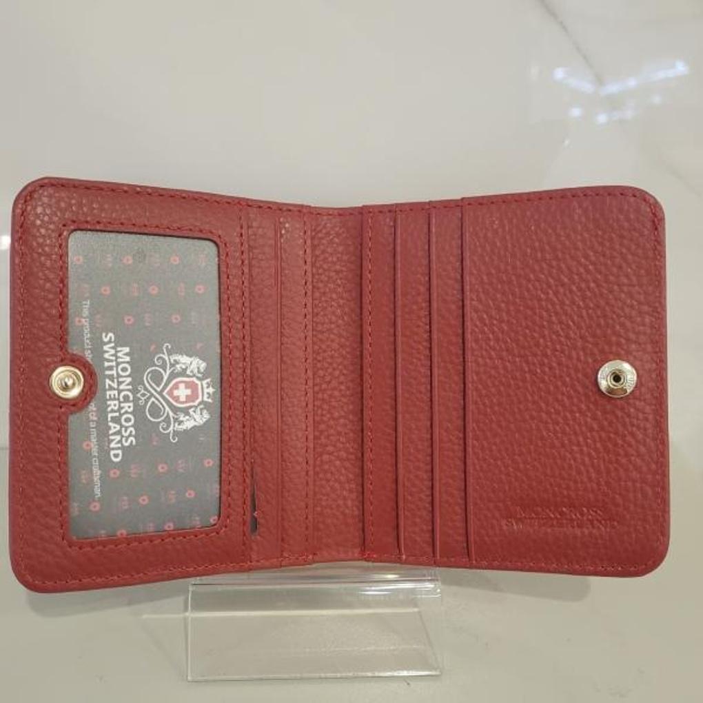 moncross8033AW Women's Cowhide Stitched Bifold Wallet