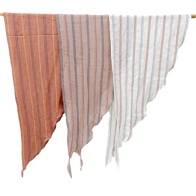 Sciarpa a Triangolo in Cotone a Righe Protezione Collo da Donna Sciarpa Piccola Calda Accessori Letterari Versatili Sciarpa Sottile
