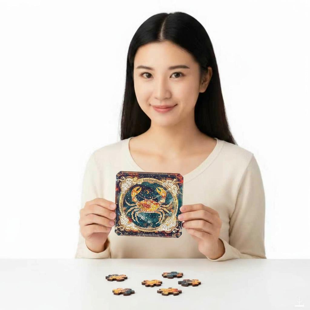 Cancer-themed Irregular Wooden Jigsaw Puzzle: Creative, Educational Gift for Stress Relief and Children's Art