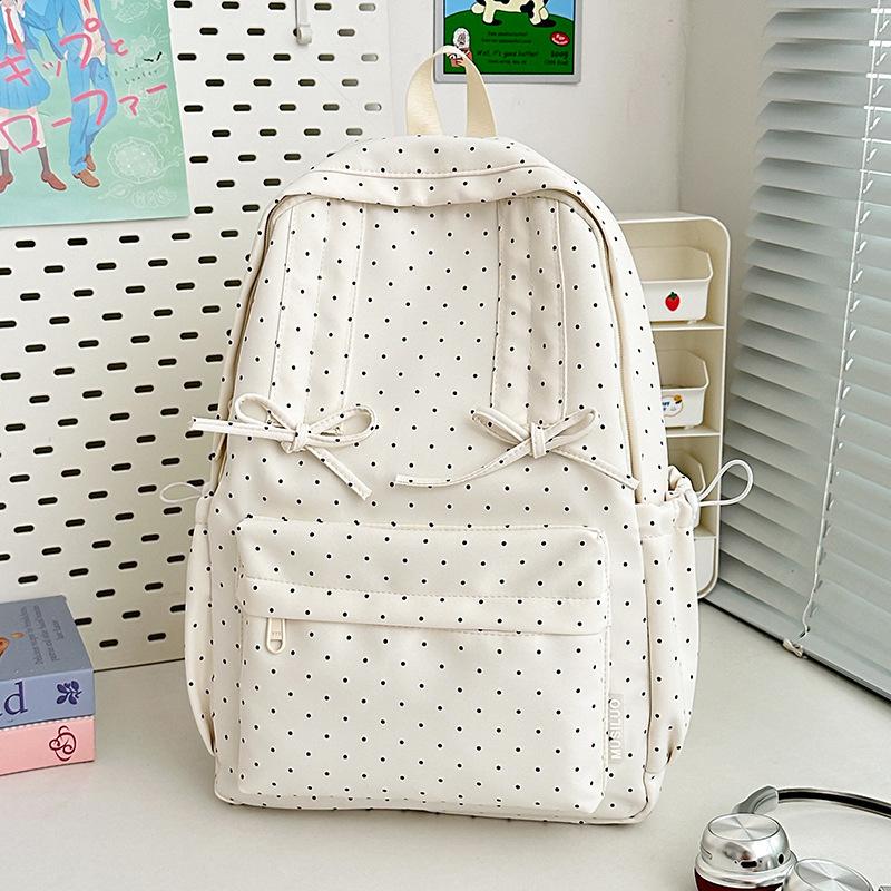 Polo Dot Printed Backpack Women's Large Capacity Backpack Student Schoolbag