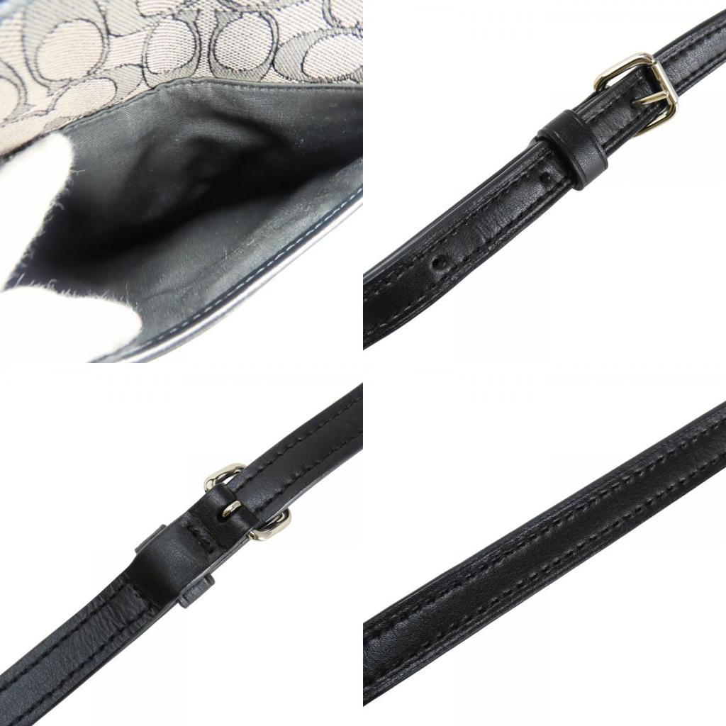 Used COACH Shoulder Bag F29960 Signature Canvas/leather Gray Black Casual