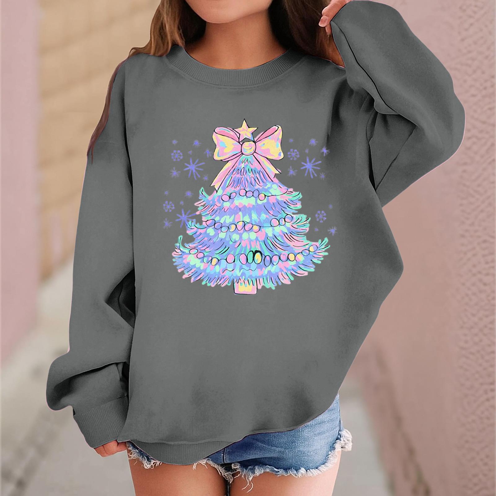 

Детский модный повседневный пуловер с длинными рукавами и свободного кроя с рождественским принтом 160