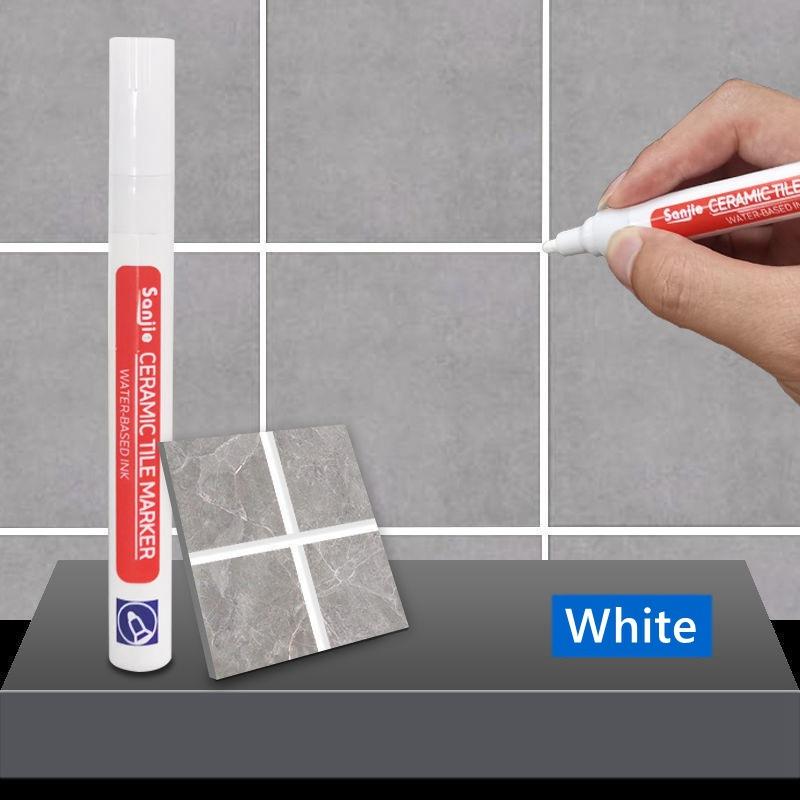 Vodotěsné bílé spárovací dlaždice Pen Wall Spárovací Restorer Mark, Keramické dlaždice Krásný šev, Kuchyň a koupelna Změna barvy ševů na stěně