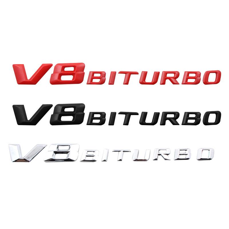1Pcs Car Trunk 3D Sticker Sideways Sticker Car Hood Sticker For Mercedes-Benzs V8 BITURBO CLK CLA Class CES SLK GLK SLS CLG GLE GLC GLB