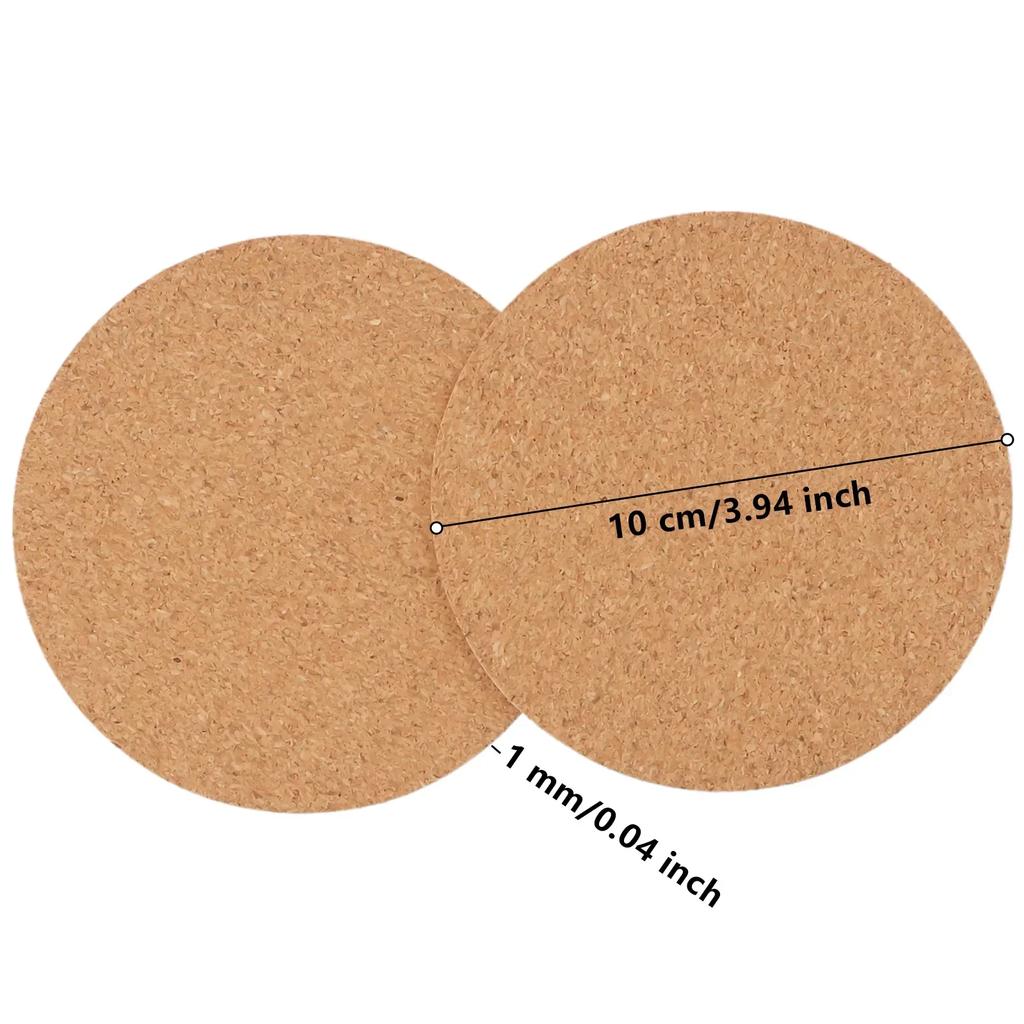 10/60Pcs Natural Cork Coasters Isolamento Térmico Formato Redondo Copos Mats Dia 10cm Vinho Café Chá Mesa Almofada Home Office Cozinha Utensílio