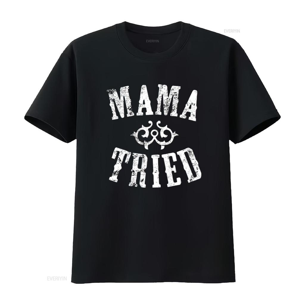 Mens Vintage Mama Tried Country Music Rodeo Premium T Shirt Black X Large vintage Washed Comfortable graphic Unisex Stretched