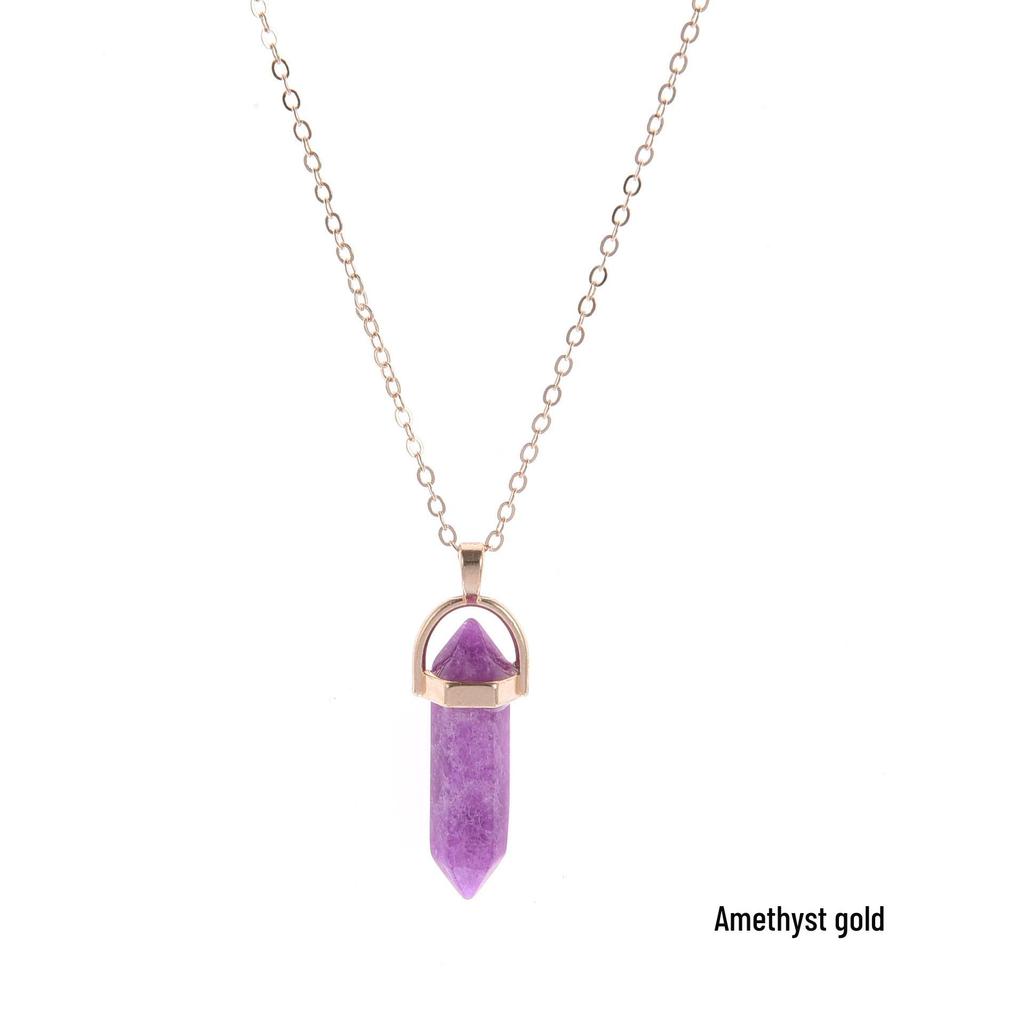 Colier cu pandantiv glonț din piatră de cristal de modă transfrontalieră