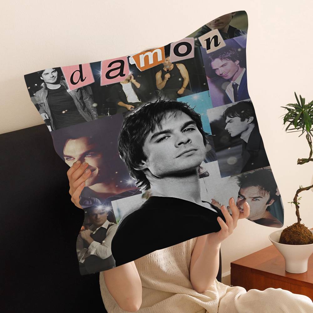 Pc Damon Salvatore Vampire Diaries Kissenbezug Auto Überwurf Kissenbezug für Sofa Auto Weihnachtsgeschenk xcm xcm