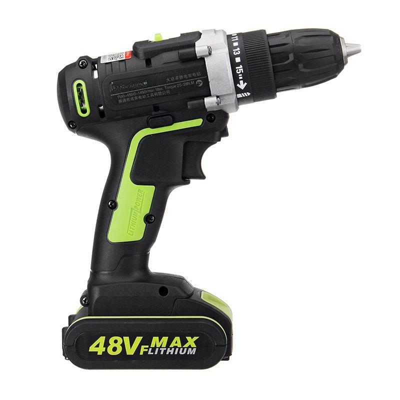 1.3A 1/2 Battery 110V-240V 50-60Hz  Electric Drill Hammer Rechargeable Cordless Drill Woodworking