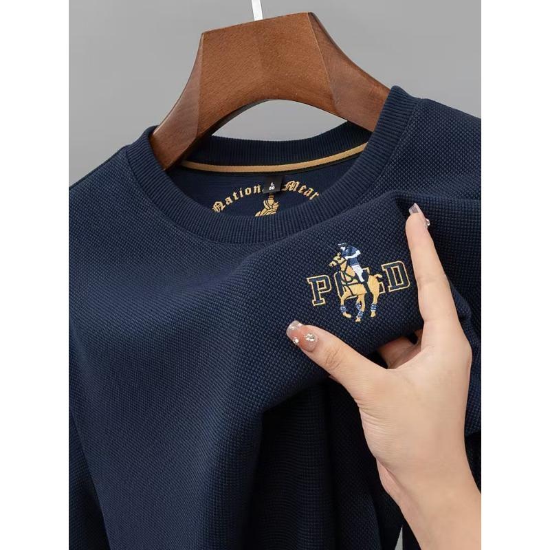 STORN Marca di Lusso Maglietta a Maniche Lunghe Uomo Primavera Autunno Moda Design Ricamo Logo Cavallo Pullover Felpa Casual Coreana