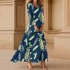 Dresses For Womens Vintage Tunic Waisted Midi Dress Summer Casual 3/4 Sleeve Dress