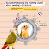 Parrot Play Perch Wear Resistant Colorful Spinning Ball with Bell Mirror Puzzle Toy for Cockatiel Cage Entertainment