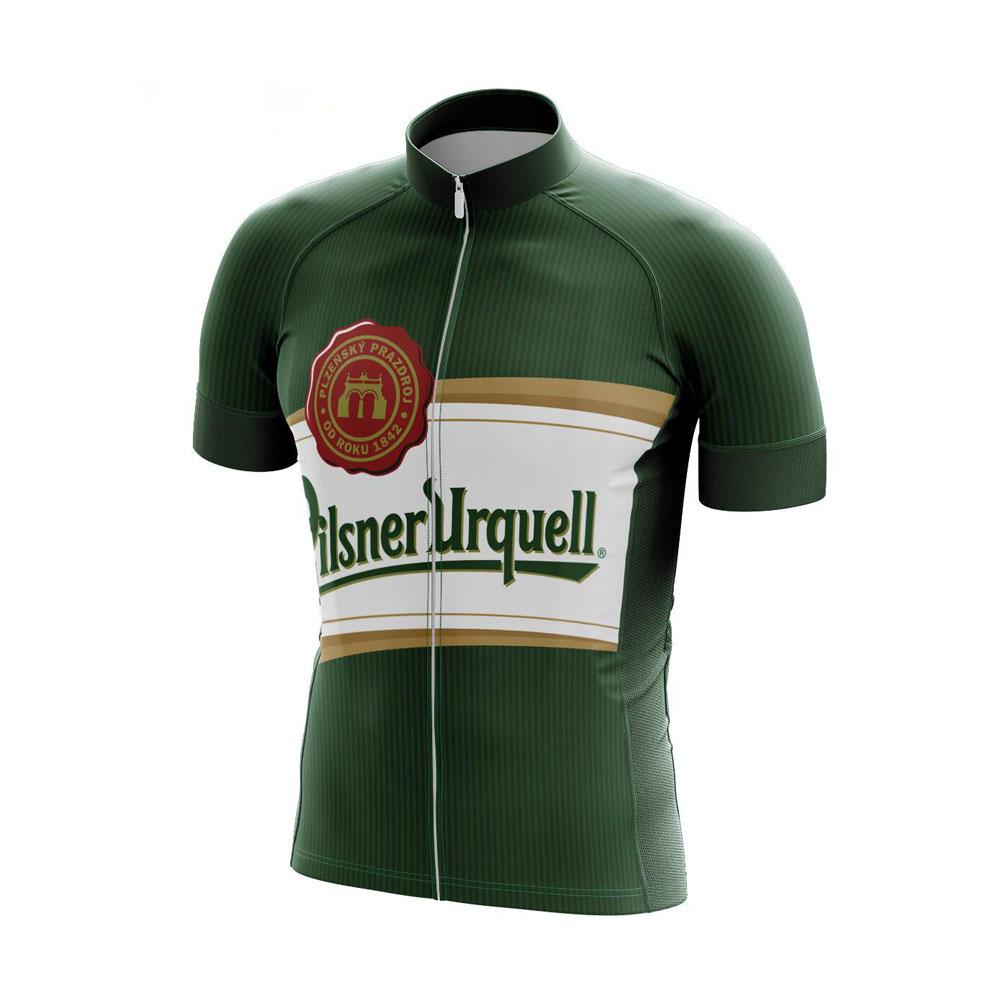 

2022 Summer Cycling Clothing Green Small Striped Bike Clothes for Czech Short Sleeve Quick-Drying Bike Jersey Man Cycling Suit S