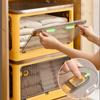 Foldable Storage Box Closet Organizer Stackable Sundries Organizer with Wheels Home Storage Large Capacity Books Snack Toy Bin