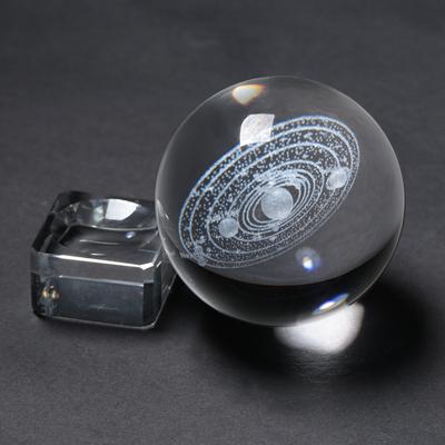Laser Engraved Solar System Crystal Ball 3D Miniature Planets Model 6CM Globe Galaxy Miniatures 3D Quartz Glass Ball Home Decor