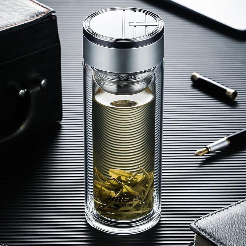 HAERS Double-Layer Glass Water Cup